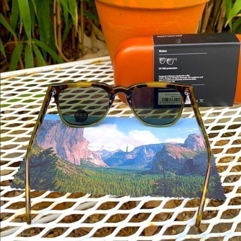 KOMONO Riviera Green Tortoise Sunglasses NEW - Picture 5 of 16